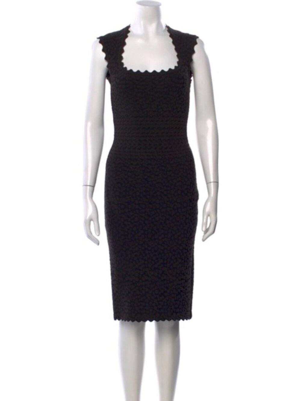 Vintage Azzedine Alaïa Honeycomb-Woven Knit Cocktail Dress-Black Size 40